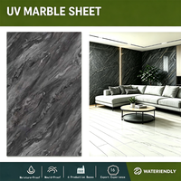 Panneau mural en feuille de marbre imperméable, résistant aux rayures et aux UV, à haute brillance, pour la décoration murale des bureaux et salles de conférence