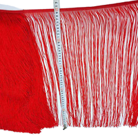 Cordon en macramé rouge tressé à franges pour vêtements, rideaux, couture, broderie