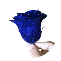 AYOYO OEM Saint-Valentin Roses en cristal or et rose Tête de fleur artificielle Sirène Bleue