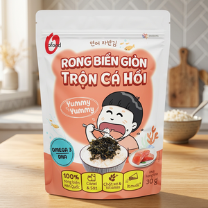 สาหร่ายอบกรอบผสมปลาแซลมอน 30 กรัม ขายส่ง O'food |   ข้าวปรุงรสสไตล์เกาหลี |   อาหารเวียดนามพร้อมรับประทาน |   อายุการเก็บรักษา 12 เดือน - Product Image 1