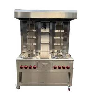 Restaurant BBQ Equipment Electric Kebab Grill Machine Chicken Kebab Making Machine With Hood