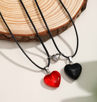 Saint Valentin Wish Stone Couple Collier Bijoux Amour Coeur Pendentif Collier Assorti pour les Amoureux