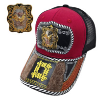 Gorra de Camionero Personalizable con Diseño de Herradura Metálica en 3D, Gorra de Vaquero Mexicana de Malla, Estilo Étnico Occidental, para Pesca y Uso Casual
