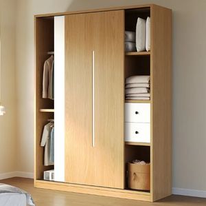 Semplice armadio moderno in legno per la casa o piccolo appartamento facile montaggio porta scorrevole per bambini-mobili per la casa - Product Image 1