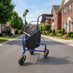 3-Wheel <b>Rollator</b> <b>Walker</b> for Seniors Foldable Shopping Cart with Seat Bag 15kg Weight Capacity Class II Medical Device - Product Image 1
