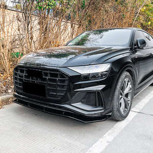 Audi Q8 SQ8 Sline 2019-2023 Front <b>Lip</b> <b>Splitter</b> Bumper Carbon Fiber Texture Matte Finish AMP-Z - Product Image 1