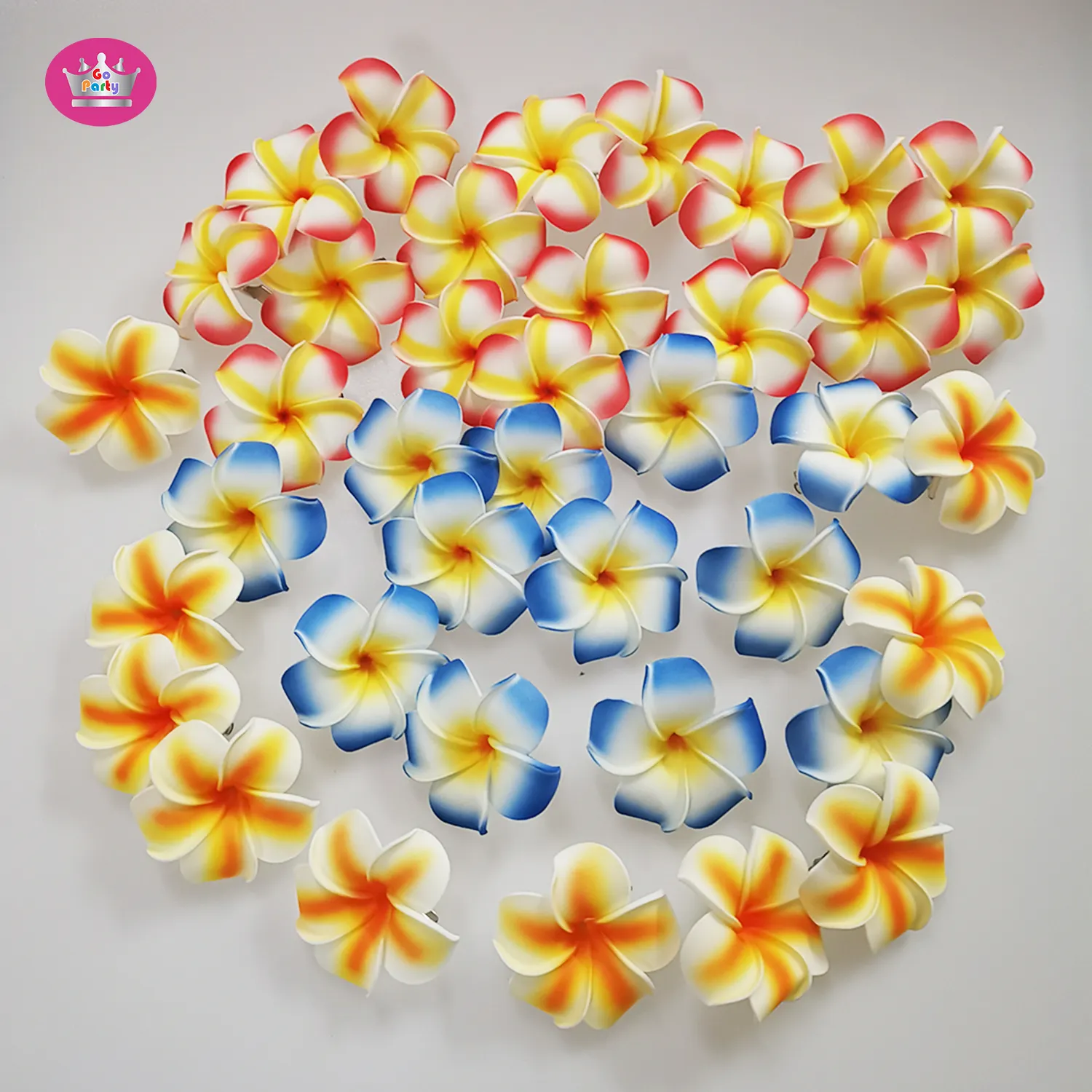 클래식 7cm OEM 컬러 하와이 꽃 헤어 클립 비치 plumeria 헤어 클립