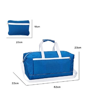 กระเป๋าเดินทางกีฬาขนาดใหญ่แบบ unisex สำหรับโรงงาน ผลิตจากผ้าโพลีเอสเตอร์ กันน้ำ ใช้ได้ทั้งของแห้งและของเปียก เหมาะสำหรับออกกำลังกาย พิมพ์โลโก้ได้ตามต้องการ ขายส่ง - Product Image 2