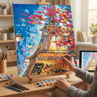 Peinture par numéros, peinture à l'huile numérique, Tour Eiffel Paris, kit DIY 40x50cm, 36 couleurs, toile en coton, décoration murale pour la maison
