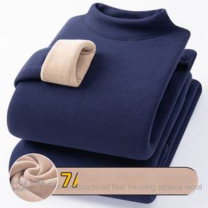 Completo Termico Invernale da Uomo in Poliestere Spesso, Maniche Lunghe, Collo Semi-Alto, Imbottito in Velluto, Antifreddo 300-350g - Product Image 5