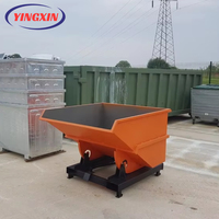 Bac à déchets basculant en acier transportable à vente chaude, mini chariot élévateur, bac à déchets, benne basculante, bac à déchets pour l'industrie