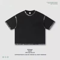 Camiseta Personalizada con Cuello Redondo y Costuras en Contraste, 285 g/m², Algodón Peinado, Corte Cuadrado, para Hombre