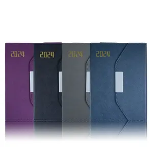 Impressão personalizada Página 365 Dias Planejador A5 PU Capa De Couro Notebook Objetivo Do Negócio Promoção Planejador Agenda 2024 Diário