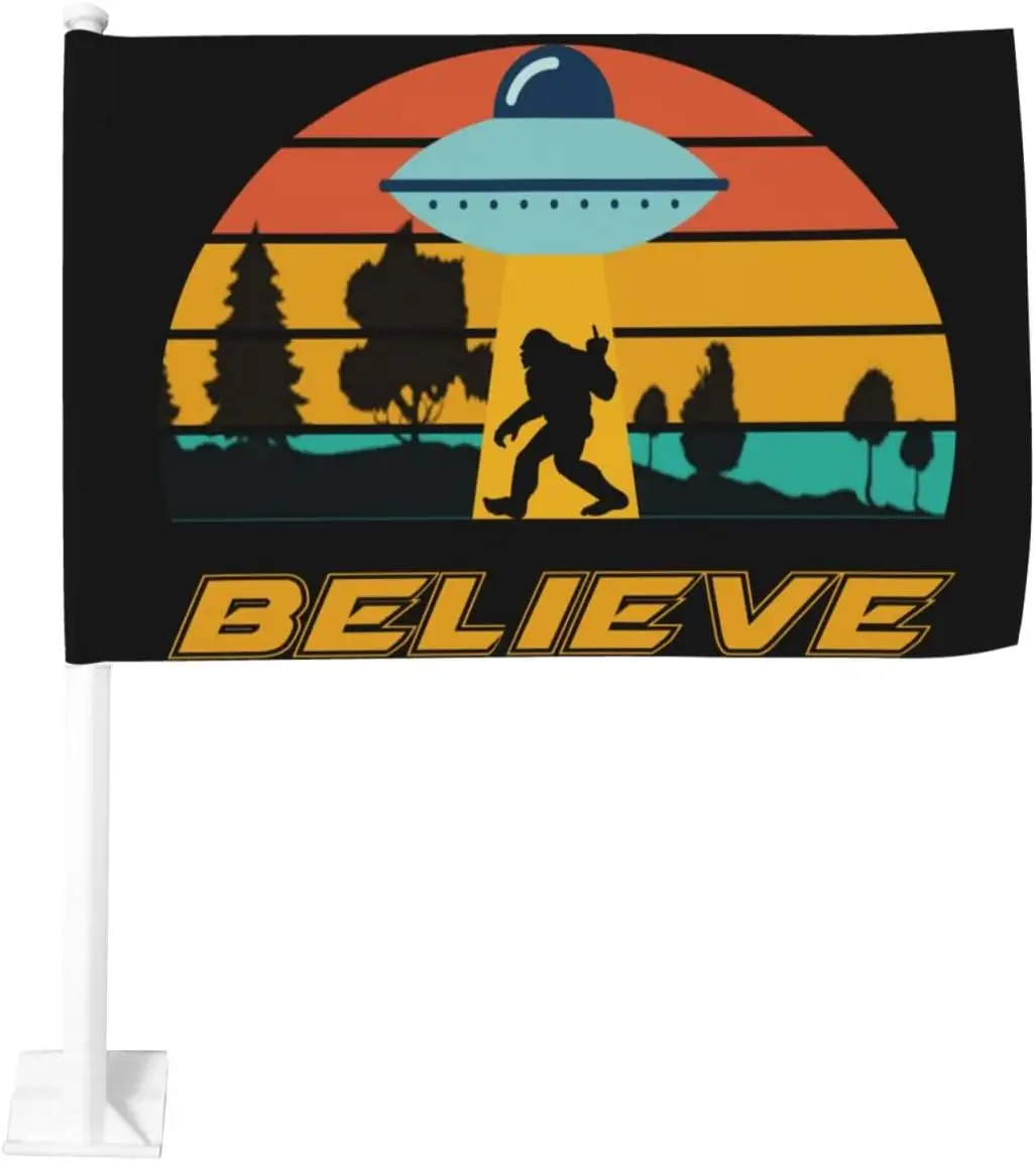 Big Foot Wild Man Auto Vlag Outdoor Decoratie 30X45Cm Aangepaste Bedrukte Raamvlag