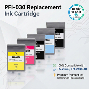 Enlite PFI030ถังหมึกที่เข้ากันได้กับ <span class=keywords><strong>Canon</strong></span> TM 240 TM340พล็อตเตอร์ TA30 TA20 5สีชุดหมึกเต็มพร้อมชิปที่เสถียร - Product Image 1