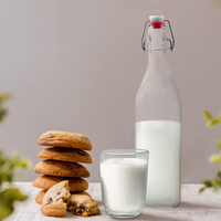 Bouteilles en Verre Classiques et Uniques de 750 ml et 1000 ml avec Bouchon à Étrier et Couvercle Facile à Ouvrir pour Boissons, Bière, Vin et Eau, Bouteille à Fermeture Hermétique