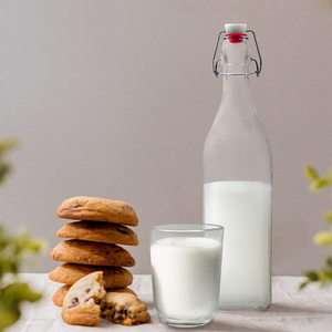 750Ml 1000Ml Cổ Điển Độc Đáo Dễ Dàng Lật Nắp Rõ Ràng Uống Bia Rượu Vang Chai Nước Thủy Tinh Đu <span class=keywords><strong>Top</strong></span> Chai Với Kín Nút Nắp - Product Image 5