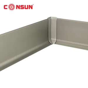 Pelindung Dinding Dekoratif Logam Sudut Aksesori Lantai Fleksibel Papan Pinggir Aluminium