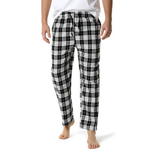 بنطلون بيجامة رجالي عالي الجودة للبيع بالجملة، بنطلون صالة من الفلانيل بنقشة مربعات مع رباط وجيوب - Product Image 6