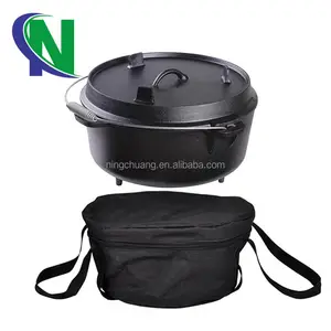 Heavy duty small three legged cast iron pot cauldron pot outdoor 3-4l cooking pot dutch oven