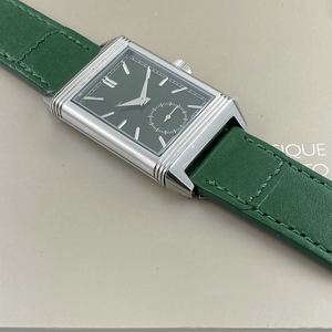 Rectangular Hand-Wound Mechanical Watch with Small Second Dial Calfskin Strap Polished Steel Case for Men Business and Casual - Product Image 5