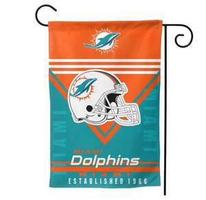 Bandiera da Giardino dei Miami Dolphins, 100% Poliestere, Doppio Lato, Spedizione Rapida - Product Image 3