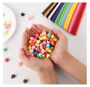 Origami Star Tiras Variedade Estrelas Papel Dupla Face Colorida Lucky Star Folding <span class=keywords><strong>Paper</strong></span> Strip para Decoração Artesanato DIY - Product Image 3