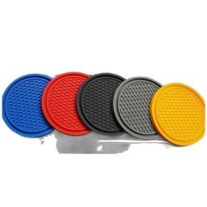 PVC Car Cup Mats Round Insulated Soft Coasters For Auto Storage And Decoration Cross Border E Commerce - Product Image 1