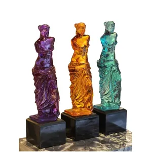 彩色透明环氧树脂维纳斯雕像现代桌面雕塑