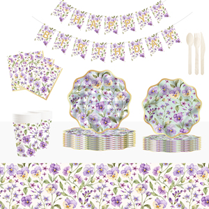 Assiettes et serviettes en papier florales DAMAI, fournitures de fête, vaisselle jetable pour mariage, anniversaire, baby shower, fête du thé - Product Image 1