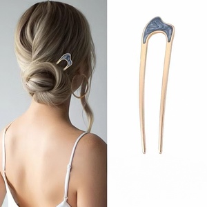 Accessoires d'épingles à cheveux en alliage <span class=keywords><strong>de</strong></span> style chinois pour femmes Fourches à cheveux à la mode pour filles Beauté en métal et acétate - Product Image 2