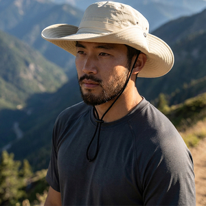 RongGuang personalizzato semplice moda grande tesa protezione <span class=keywords><strong>sole</strong></span> arrampicata secchio cappello campeggio pescatore cappello per le donne degli uomini - Product Image 5