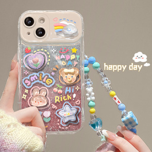 Dễ Thương Đám Mây Máy Ảnh Gương Với Dây Đeo Cổ Tay TPU Điện Thoại Di Động Bìa Trường Hợp Đối Với iPhone 7 8 Cộng Với X XR XS 11 12 13 14 15 16 17 Pro Max - Product Image 1