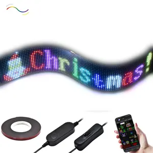 Panel de matriz LED dinámico con función de texto de desplazamiento, letreros Led, tablero de señal Led para coche, pantalla LED RGB Flexible DIY