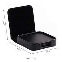 Ensemble de sous-verres en cuir rectangulaire noir personnalisé de 9cm Sous-verres élégants pour boissons et tapis à bière