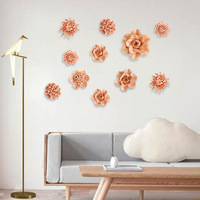 Ornamen Dinding Bunga Keramik Tiga Dimensi untuk Latar Belakang TV, Desain Minimalis Modern, Penggunaan Dalam/Luar Ruangan