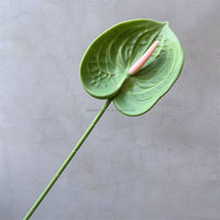 Fleur d'anthurium rouge artificielle réaliste de haute qualité L-082, faite à la main, plantes artificielles, décoration douce pour la maison, mariage, Noël