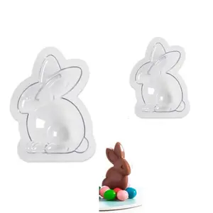 2 Stuk Pasen Konijn 3D Chocolade Schimmel Plastic Fondant Taart Decoreren Schimmel Zeep Mallen