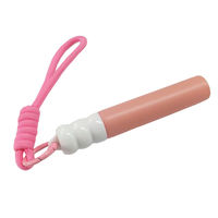 Tube souple en plastique rose de 12 ml pour gloss, vide, avec applicateur, support en tissu et porte-clés, idéal pour baume à lèvres et soins cutanés - Vente en gros