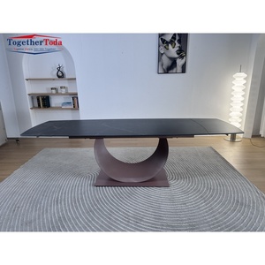 Table à manger moderne en marbre, design personnalisé, simple, durable et luxueuse, 6 places, pour repas de groupe, meubles de salle à manger - Product Image 6
