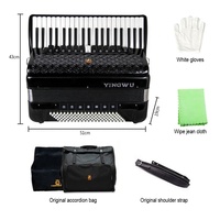 Accordéon portable professionnel Yingwu 120 basses 3 chorales mini Parrot avec clavier en bois et sangles