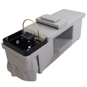 Chaise de lavage professionnelle pour salon de coiffure et institut de beauté avec chauffe-eau à circulation, usage extérieur, revêtement en cuir PU, cuvette en céramique, durable - Product Image 6