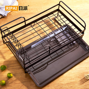 ชั้นวางจานริปายพร้อมถาดเหล็กทรงสี่เหลี่ยม ชั้นวางแห้งเร็วสำหรับจัดเก็บในครัว - Product Image 1