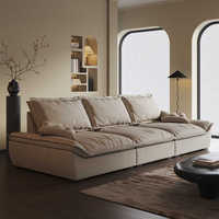 Ensemble de meubles de salon moderne italien en tissu ultra-profond, style simple, modulaire, canapé-lit en tissu velours, modèle voile