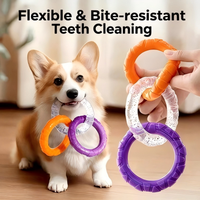 Jouet à mâcher en caoutchouc pour chien, pour le tirage à la corde, nettoyage des dents des chiots et entraînement à la traction durable, jouet interactif anti-ennui