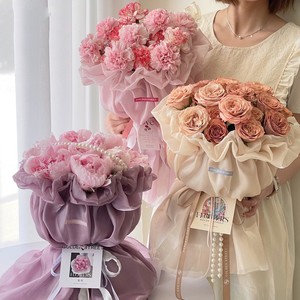 ชุดเดรสเจ้าหญิงผ้าตาข่ายแท้ใหม่สำหรับฤดูดอกไม้ชุดเดรสผ้าถักลายดอกไม้ชุดนางฟ้ากระดาษห่อ - Product Image 4