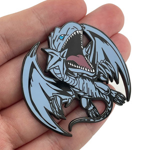 Broches de Aleación Pulida Cloisonné de Alta Calidad de 5 cm para los Fans del Anime Duel Blue-Eyes White Dragon para Cosplay - Product Image 2