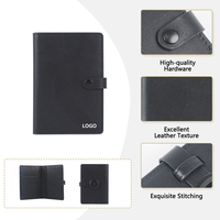 Cospabrikan Travel tempat paspor kulit Pu dengan airtag, kancing penutup, dompet paspor Rfid untuk tempat kartu