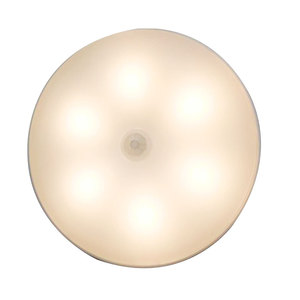 Luz LED de noche con carga USB y <span class=keywords><strong>Sensor</strong></span> de movimiento PIR, luz LED redonda para armario, lámpara de pared con ahorro de energía, iluminación para habitación de niños - Product Image 1