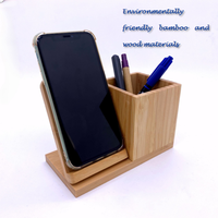 Nouvelle station de charge sans fil durable en bambou et bois, deux-en-un, couleur et taille personnalisables, marque XHY, utilisation à domicile/au bureau, ornement de bureau
